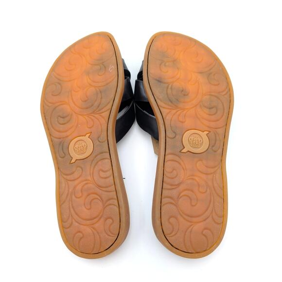Børn Isabella Slip On Slide Sandal Women's Leather Black/Tan Size US6M EU37 - Picture 5 of 9